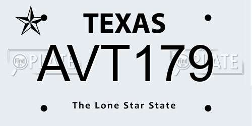 AVT179 Texas License Plate