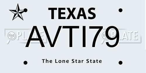 AVTI79 Texas License Plate
