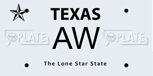 AW Texas License Plate