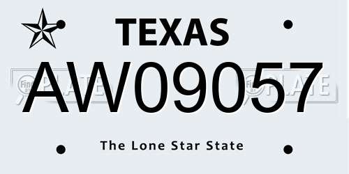 AW09057 Texas License Plate