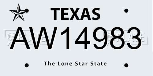 AW14983 Texas License Plate