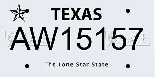 AW15157 Texas License Plate