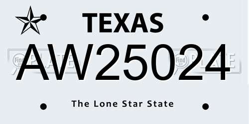 AW25024 Texas License Plate