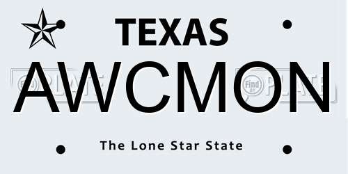 AWCMON Texas License Plate