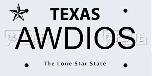 AWDIOS Texas License Plate