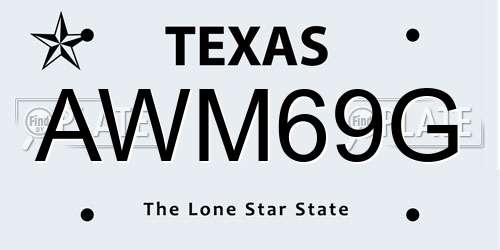 AWM69G Texas License Plate