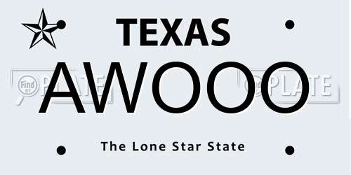 AWOOO Texas License Plate