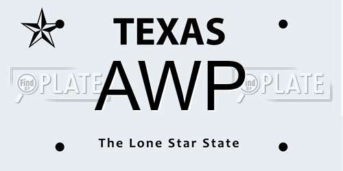 AWP Texas License Plate
