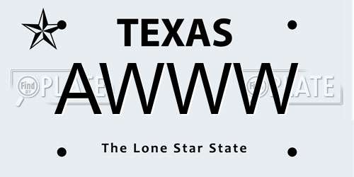 AWWW Texas License Plate
