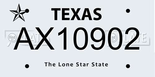 AX10902 Texas License Plate