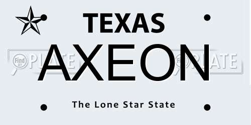 AXEON Texas License Plate