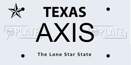 AXIS Texas License Plate