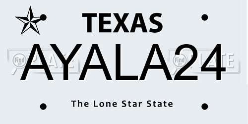 AYALA24 Texas License Plate