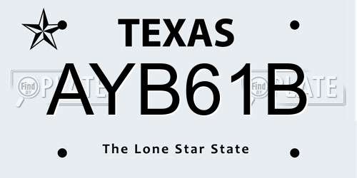 AYB61B Texas License Plate