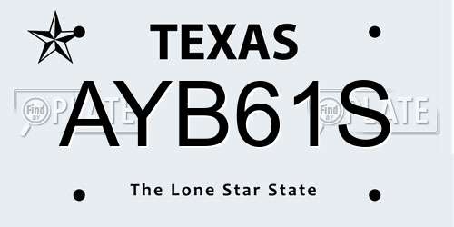 AYB61S Texas License Plate