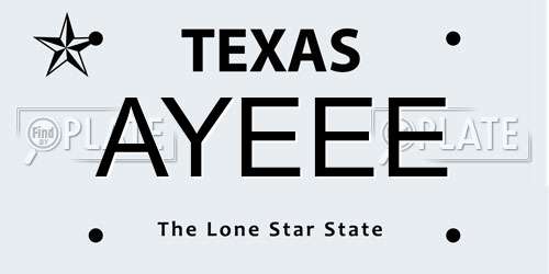 AYEEE Texas License Plate