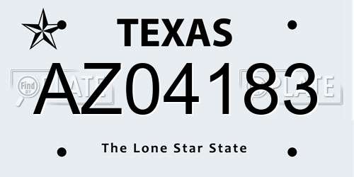 AZ04183 Texas License Plate