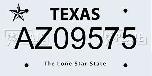 AZ09575 Texas License Plate