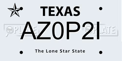 AZ0P2I Texas License Plate
