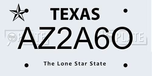 AZ2A6O Texas License Plate