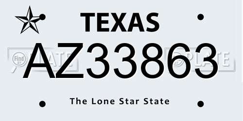 AZ33863 Texas License Plate
