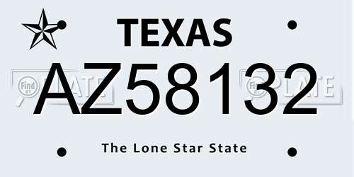 AZ58132 Texas License Plate