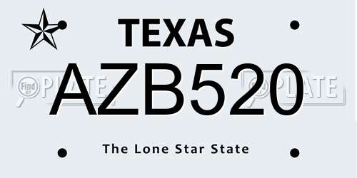 AZB520 Texas License Plate