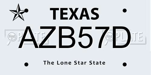 AZB57D Texas License Plate