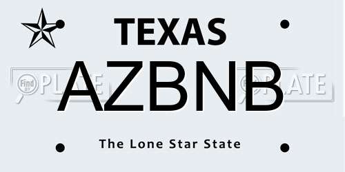 AZBNB Texas License Plate