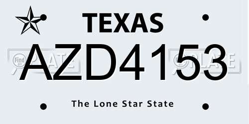 AZD4153 Texas License Plate