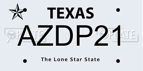 AZDP21 Texas License Plate