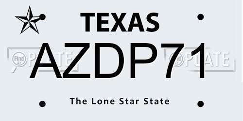 AZDP71 Texas License Plate
