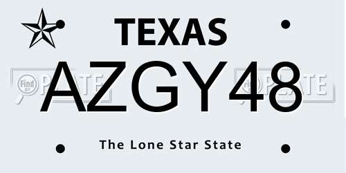 AZGY48 Texas License Plate