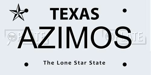 AZIMOS Texas License Plate