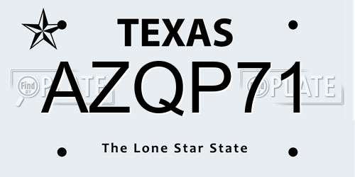 AZQP71 Texas License Plate