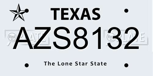 AZS8132 Texas License Plate