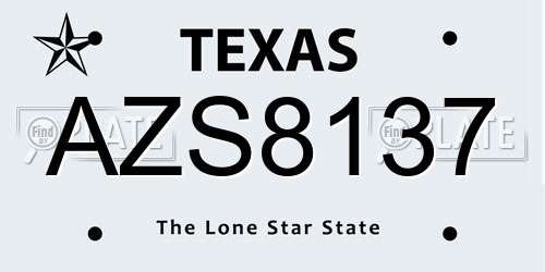 AZS8137 Texas License Plate