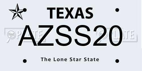 AZSS20 Texas License Plate
