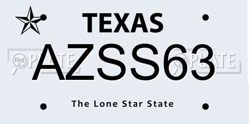 AZSS63 Texas License Plate