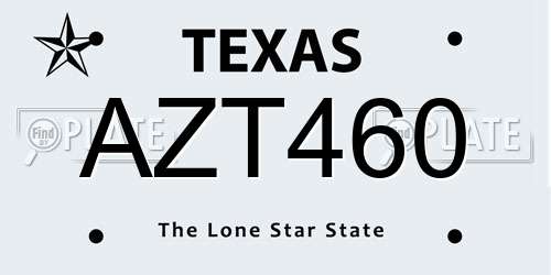 AZT460 Texas License Plate