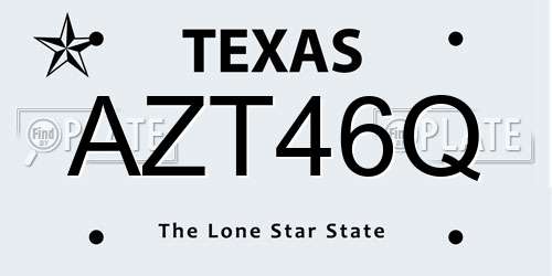 AZT46Q Texas License Plate