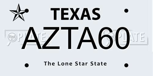AZTA60 Texas License Plate