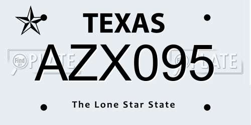 AZX095 Texas License Plate