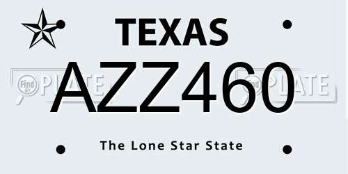AZZ460 Texas License Plate