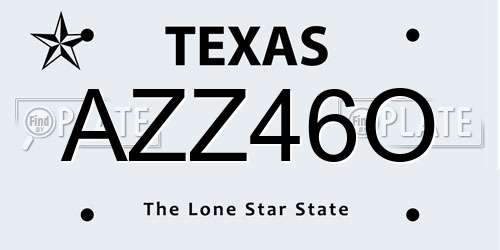 AZZ46O Texas License Plate