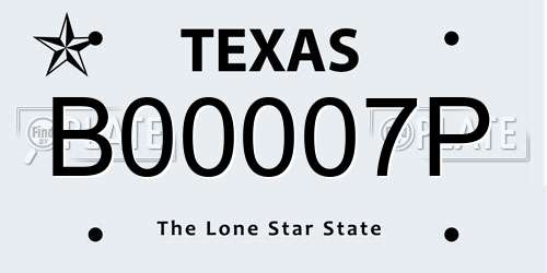 B00007P Texas License Plate