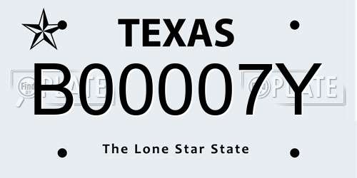 B00007Y Texas License Plate