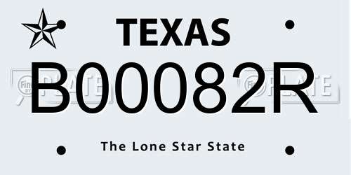 B00082R Texas License Plate