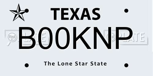 B00KNP Texas License Plate