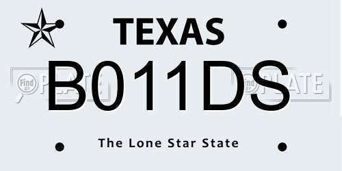 B011DS Texas License Plate